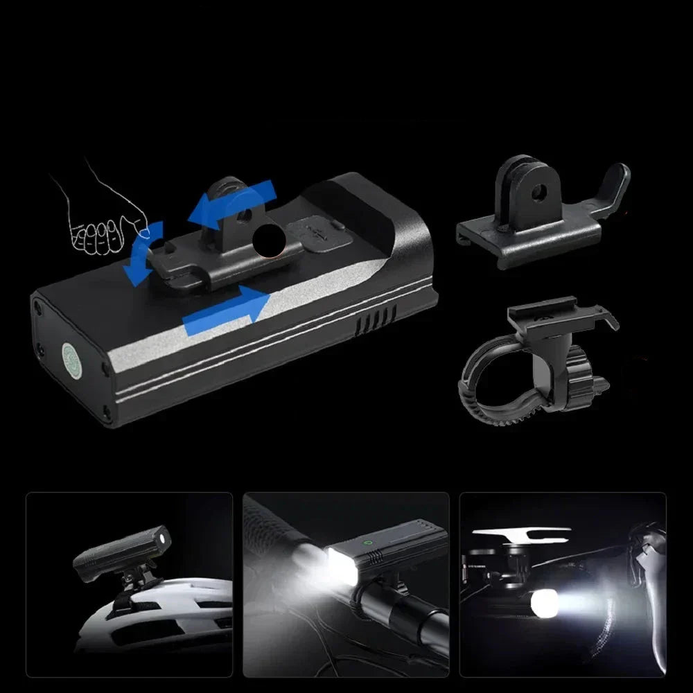 5000 Lumen USB-C Rechargeable Bike Light – Ultra Bright 12 LED Bicycle Headlight for Mountain & Road Bikes