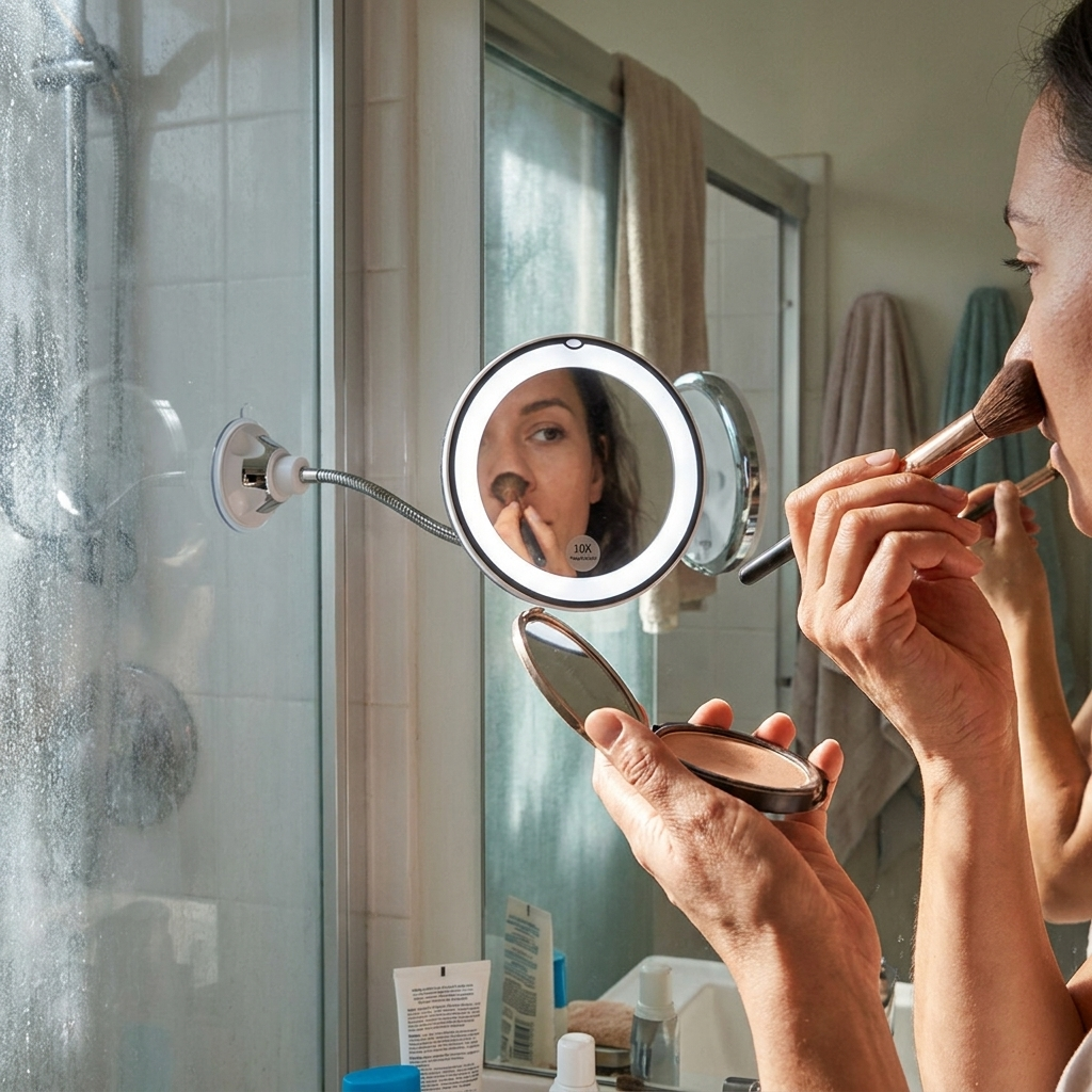 10X LED Mirror On Suction Cup