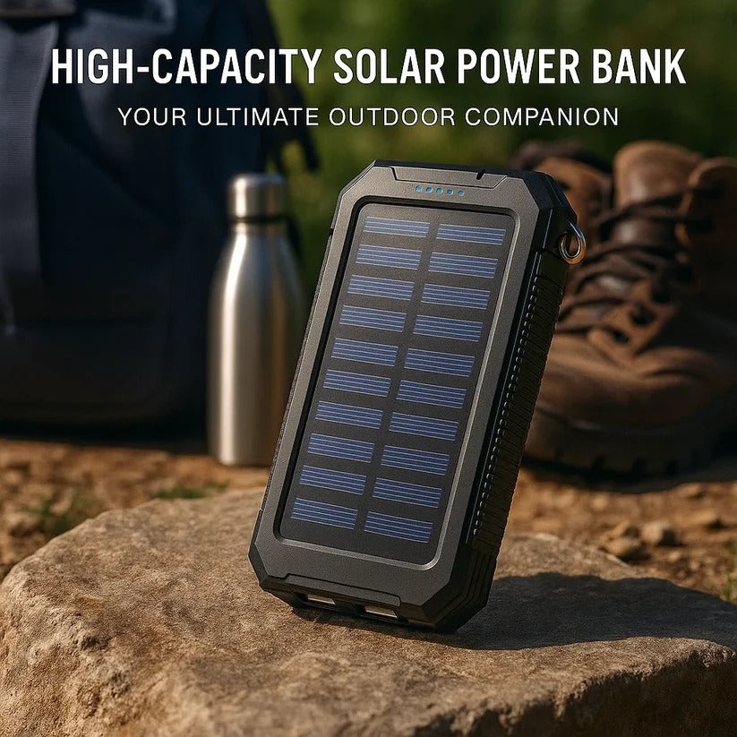500000mAh Solar Power Bank Portable Charger – Waterproof Fast Charging Battery Pack for iPhone, Samsung & Android
