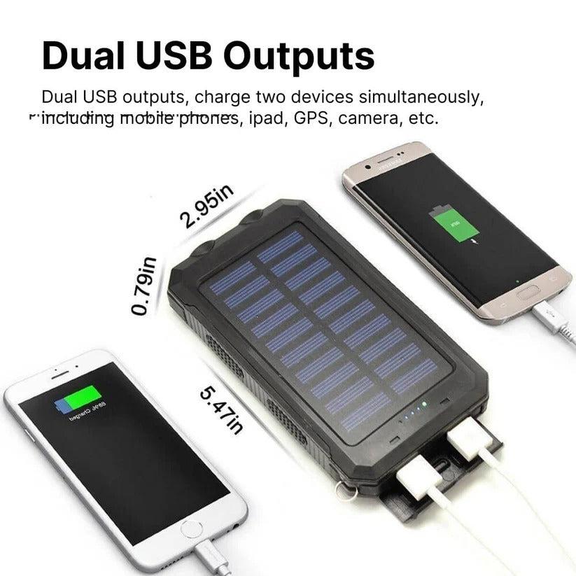 500000mAh Solar Power Bank Portable Charger – Waterproof Fast Charging Battery Pack for iPhone, Samsung & Android