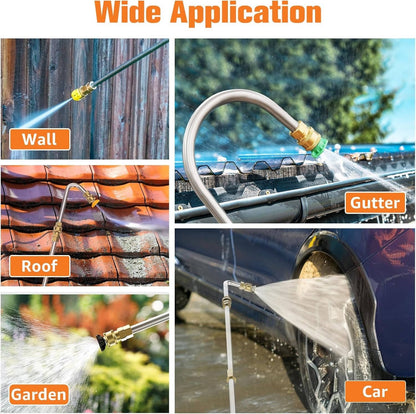 4000 PSI Telescoping High Pressure Power Washer Extension Wands For Gutter & Roof Drainage & Walls Cleaning